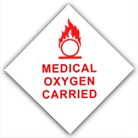 1 x Medical Oxygen Carried-Car,Van,Bus,Cab,Taxi Minicab,Ambulance Self Adhesive Vinyl Sticker-Health and Safety Sign